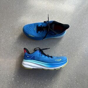 Hoka Clifton 9 Men's Running Shoes Blue Yellow Size 9D